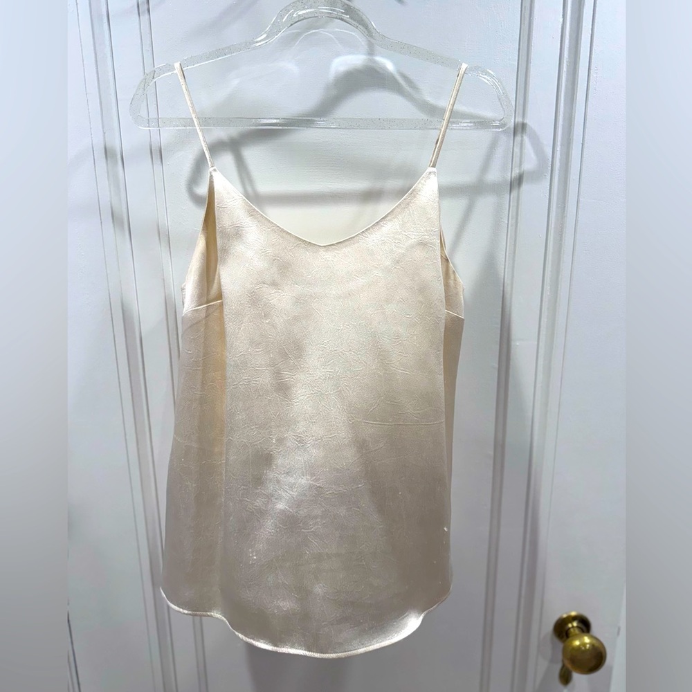 Nine West, Size Small, shimmer-gold tank top.